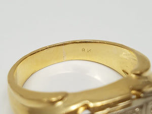 Men's Dapper Vintage 18k Two Tone Gold Natural Diamond Ring