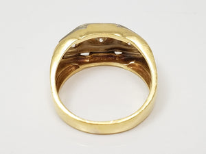 Men's Dapper Vintage 18k Two Tone Gold Natural Diamond Ring