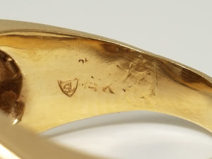 Chic Men's Vintage 14k Yellow Gold Natural Diamond Ring