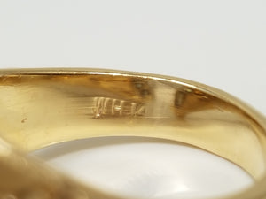 Fashionable 14k Two Tone Gold Natural Diamond Horseshoe Ring