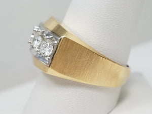 Men's 14k Gold 3/4ctw Natural Diamond Ring