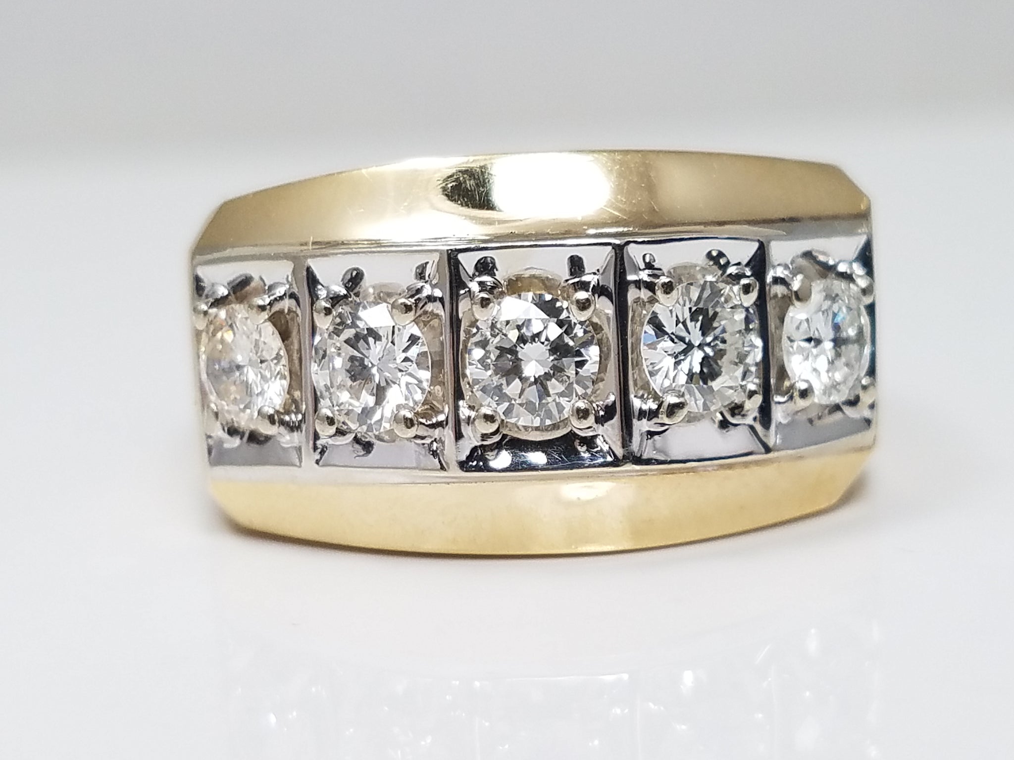 Men's 14k Gold 3/4ctw Natural Diamond Ring