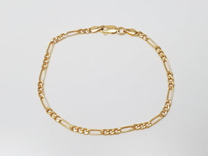 Traditional 7.25 14k Yellow Gold Figaro Link Bracelet