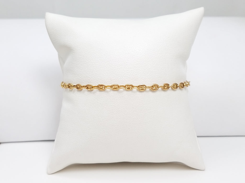 Precious 7.25" 14k Yellow Gold Puff Link Bracelet