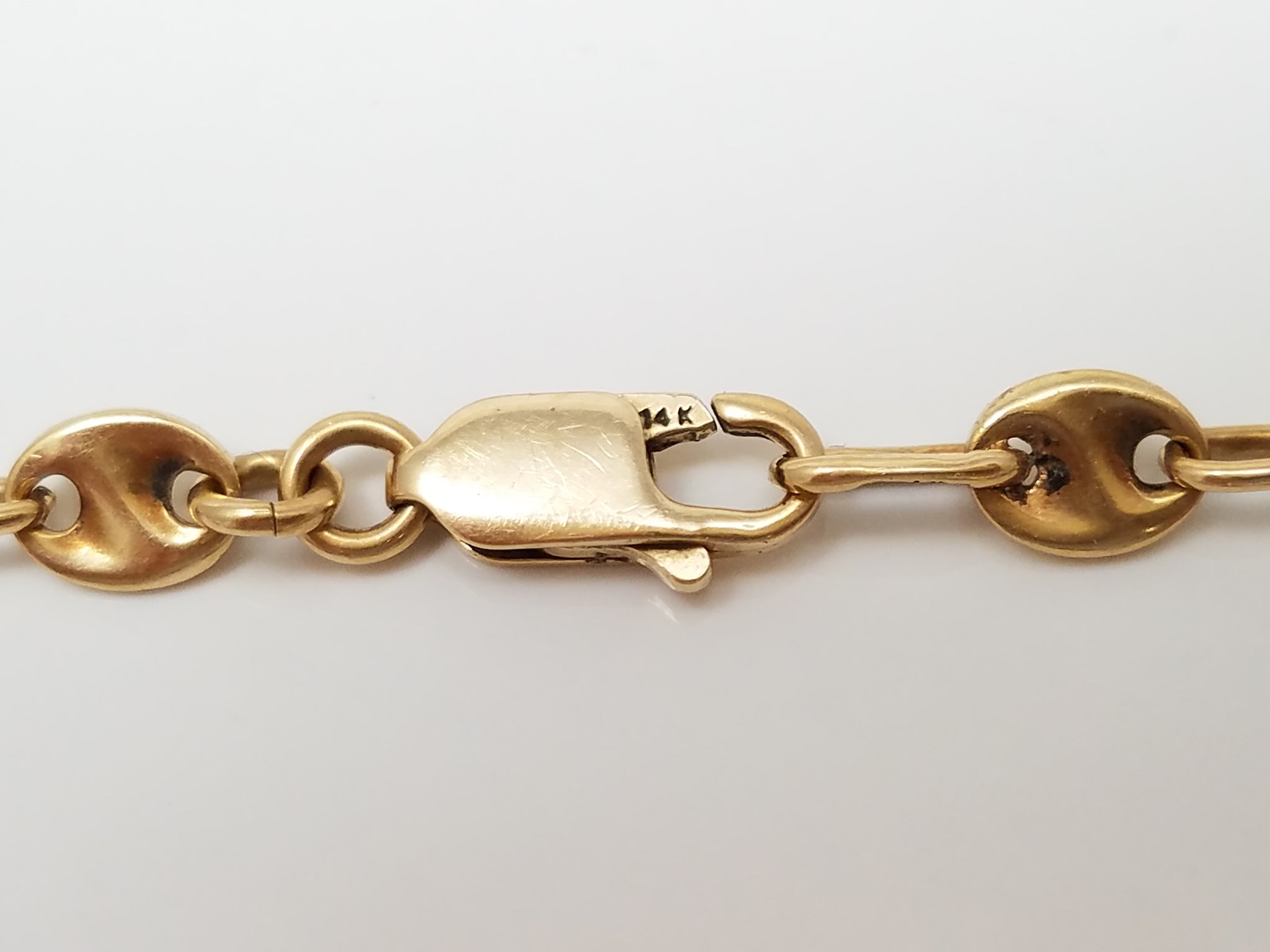 Spiffy 7.5" 14k Yellow Gold Puffy Link Bracelet
