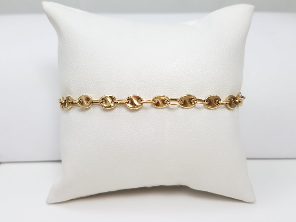 Spiffy 7.5" 14k Yellow Gold Puffy Link Bracelet