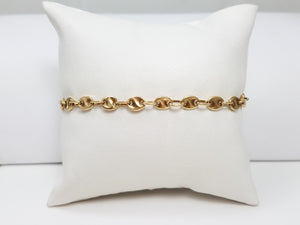 Spiffy 7.5" 14k Yellow Gold Puffy Link Bracelet