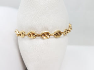 Spiffy 7.5" 14k Yellow Gold Puffy Link Bracelet
