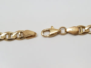 Sporty 22" Solid 14k Yellow Gold Mariner Link Chain Necklace