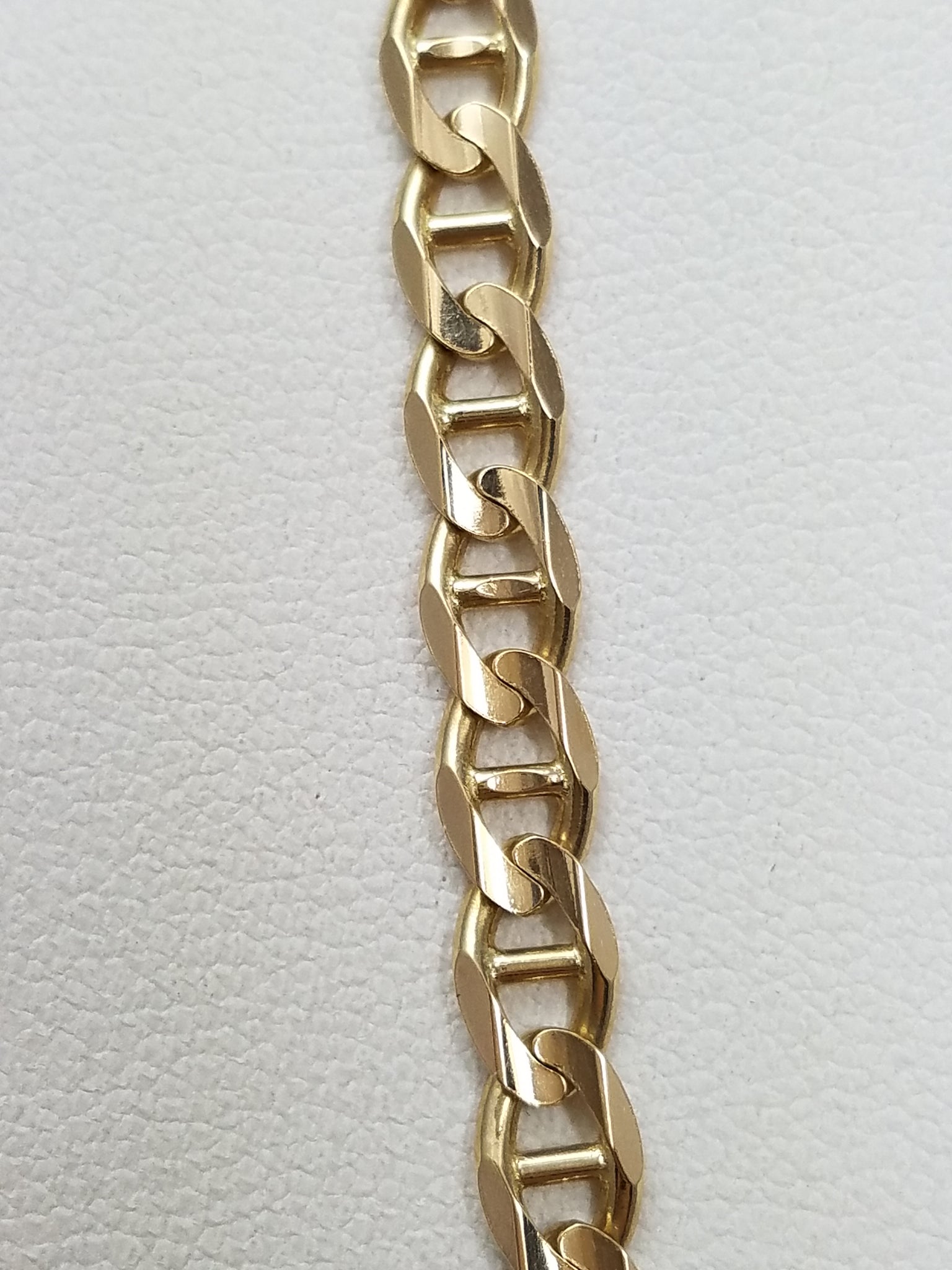Sporty 22" Solid 14k Yellow Gold Mariner Link Chain Necklace