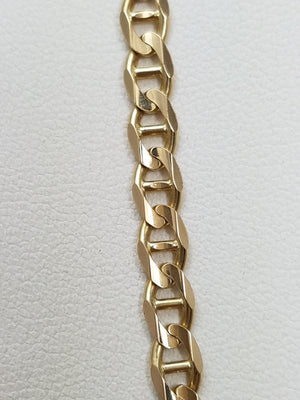 Sporty 22" Solid 14k Yellow Gold Mariner Link Chain Necklace