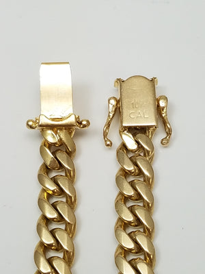 Awesome 10k Yellow Gold Solid Curb Link 6.8mm/22" Necklace