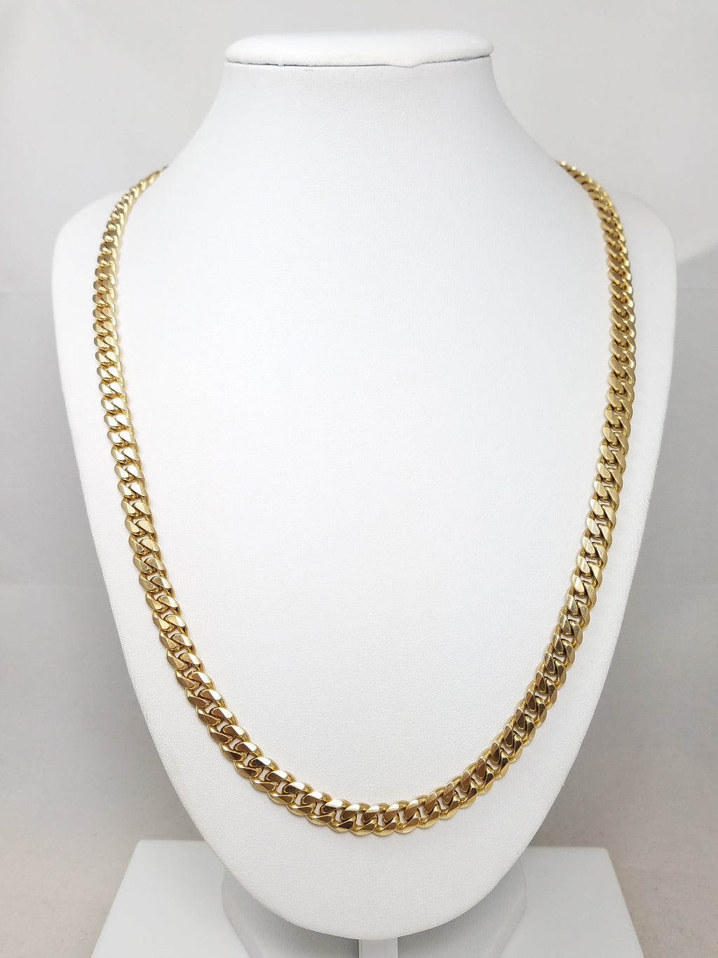 Awesome 10k Yellow Gold Solid Curb Link 6.8mm/22" Necklace