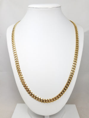 Awesome 10k Yellow Gold Solid Curb Link 6.8mm/22" Necklace