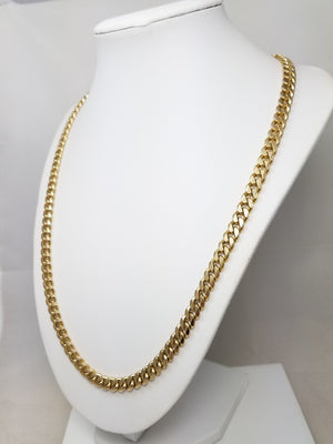 Awesome 10k Yellow Gold Solid Curb Link 6.8mm/22" Necklace