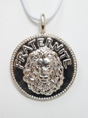 Designer Solid Platinum Lion Head Pendant