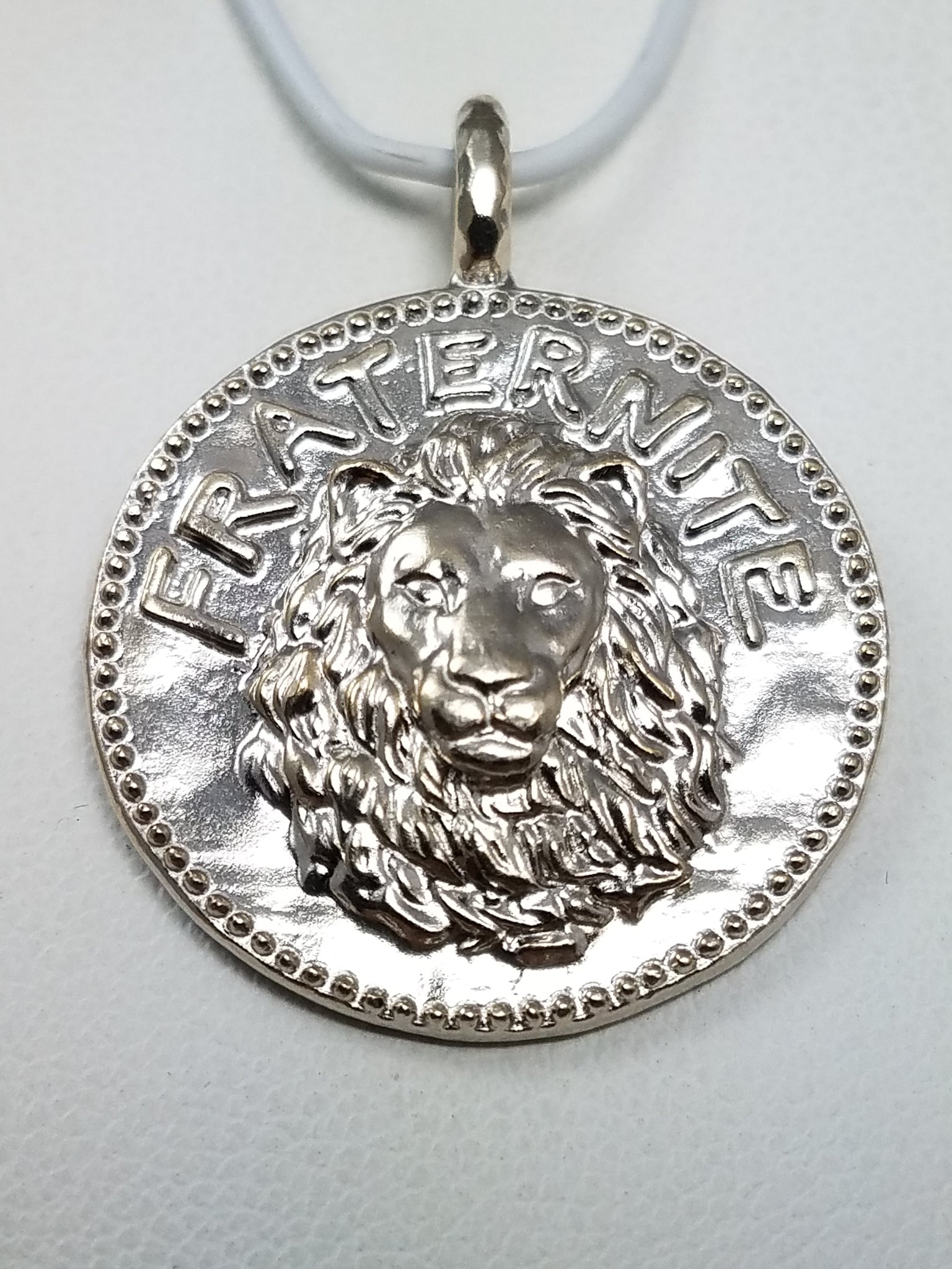 Designer Solid Platinum Lion Head Pendant
