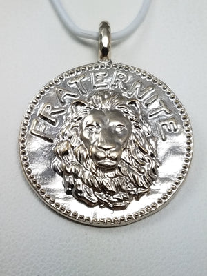 Designer Solid Platinum Lion Head Pendant