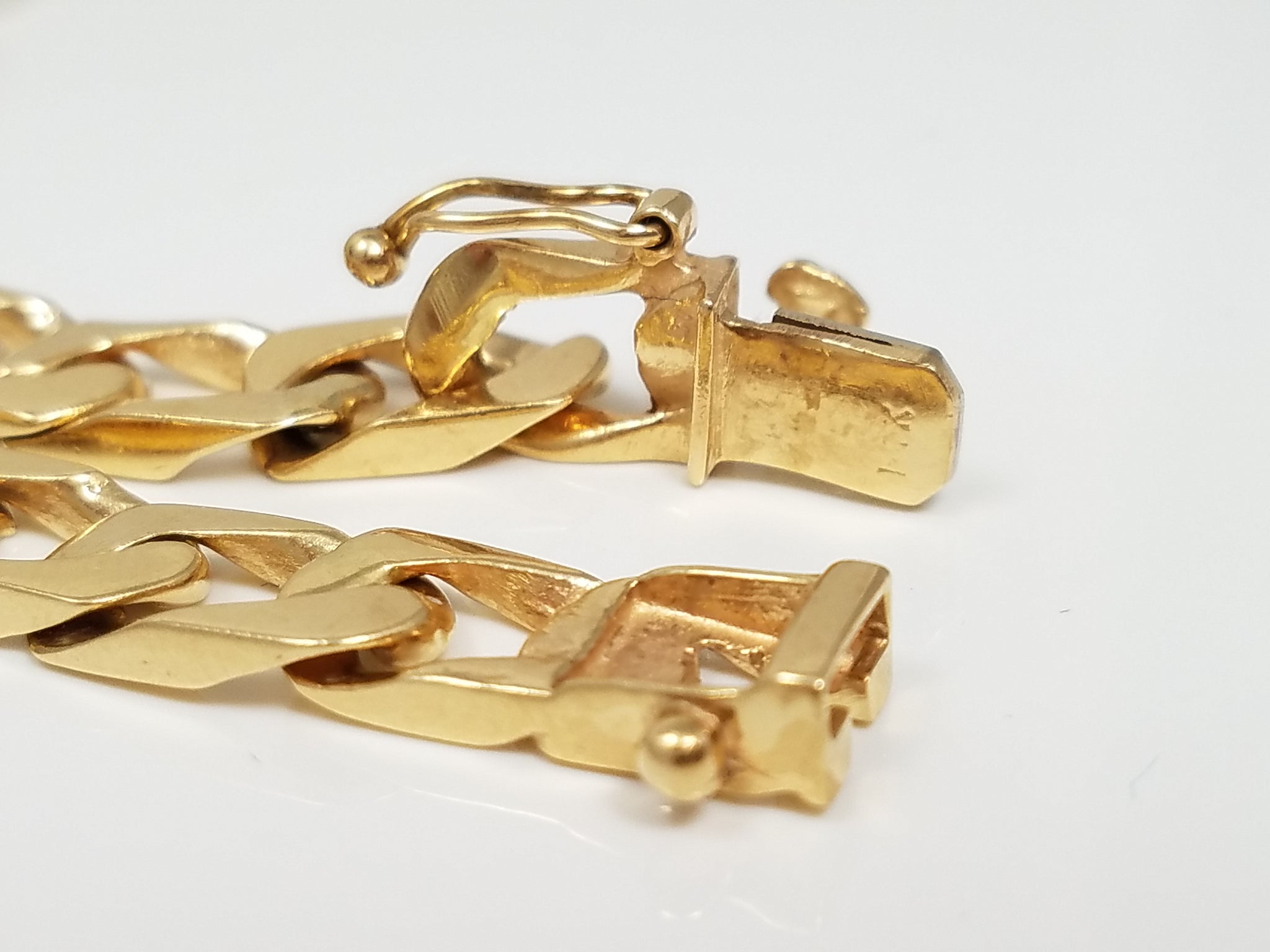 Magnificent 16.75" Solid 14k Yellow Gold Natural Diamond Curb Link Chain Necklace