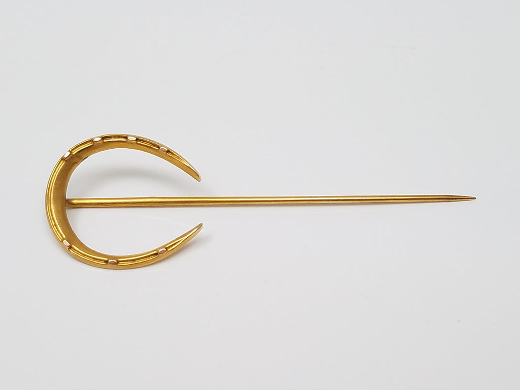 Early 1900's 10k Yellow Gold Horseshoe Stickpin
