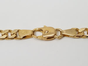 Sturdy 8" Solid 14k Yellow Gold Curb Link Bracelet