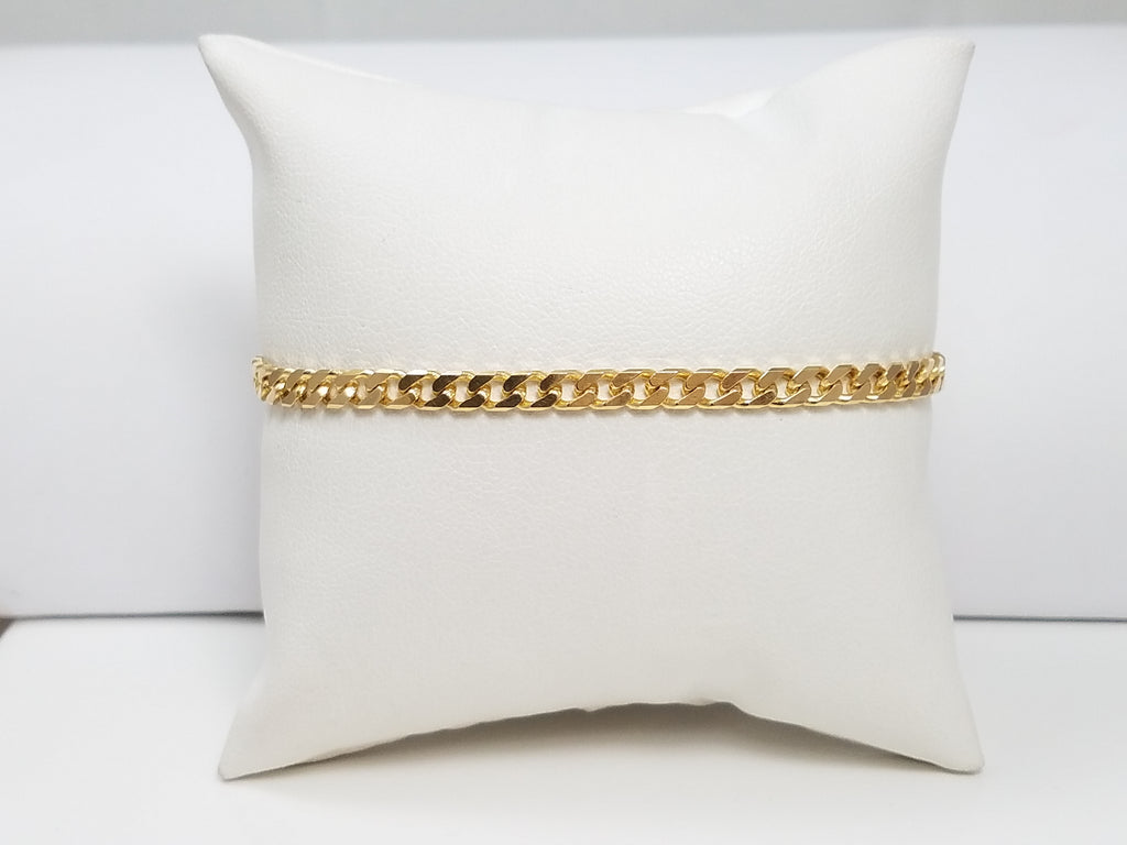 Sturdy 8" Solid 14k Yellow Gold Curb Link Bracelet