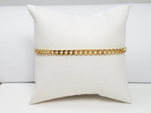 Sturdy 8" Solid 14k Yellow Gold Curb Link Bracelet