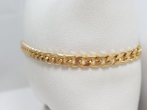 Sturdy 8" Solid 14k Yellow Gold Curb Link Bracelet