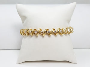 Fabulous 7" 14k Yellow Gold 3ctw Natural Diamond Tennis Bracelet