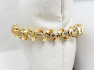 Fabulous 7" 14k Yellow Gold 3ctw Natural Diamond Tennis Bracelet