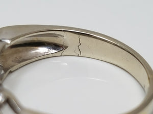 Vintage 18k White Gold Natural Diamond Engagement Ring