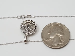 Scintillating 18" 18k White Gold Natural Diamond Circle Pendant Necklace