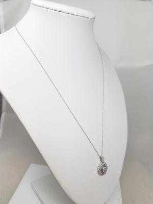 Scintillating 18" 18k White Gold Natural Diamond Circle Pendant Necklace