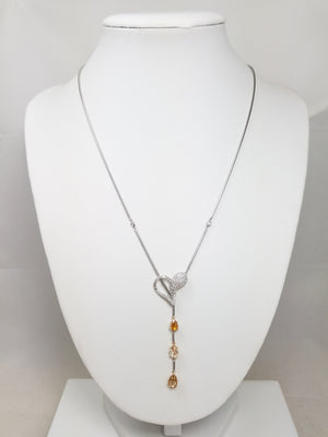 Extravagant 15" &amp; 17" 18k White Gold Natural Diamond Custom Necklace