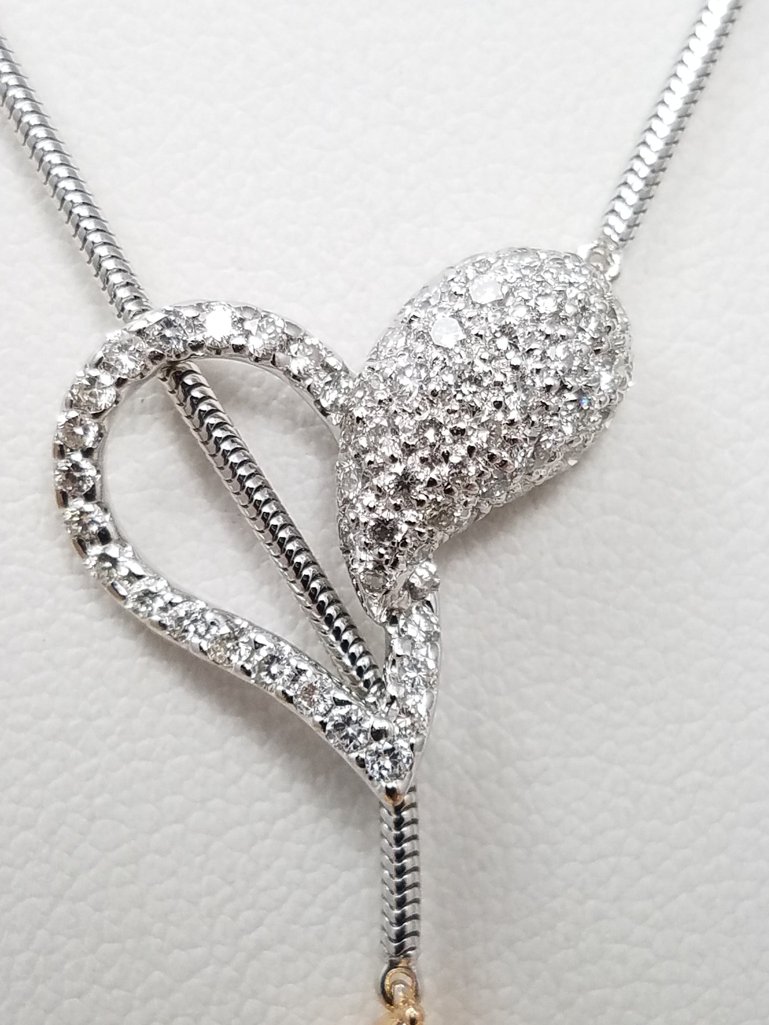 Extravagant 15" &amp; 17" 18k White Gold Natural Diamond Custom Necklace