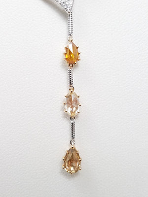Extravagant 15" &amp; 17" 18k White Gold Natural Diamond Custom Necklace