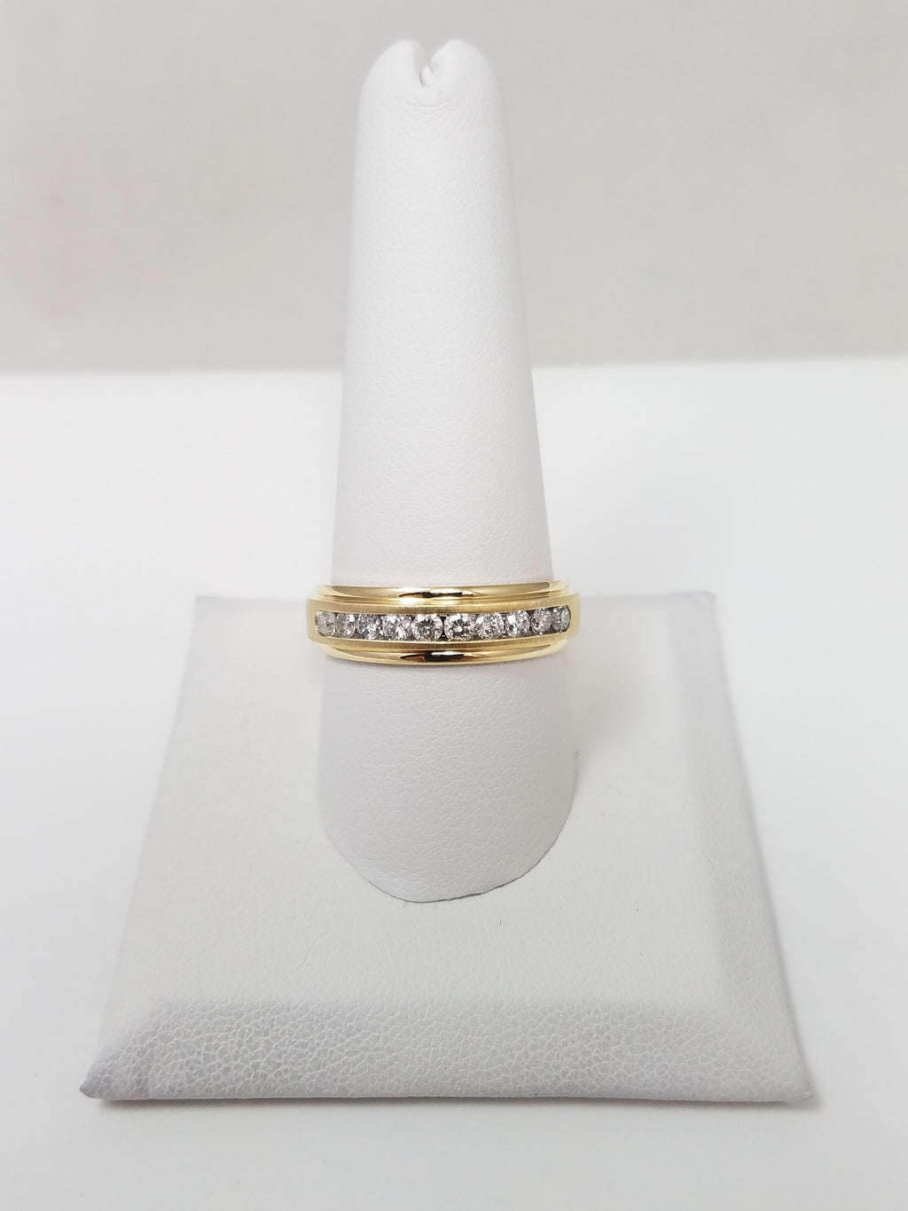 New! Men's 10k Yellow Gold Natural Diamond Wedding Ring Band