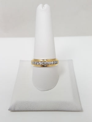 New! Men's 10k Yellow Gold Natural Diamond Wedding Ring Band
