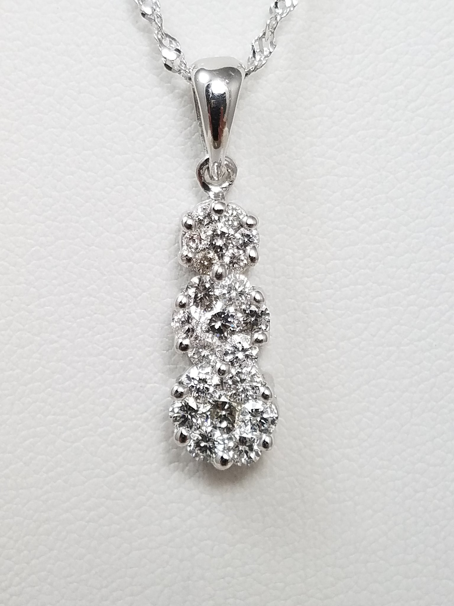 14k White Gold .50ctw Natural Diamond Pendant 10k White Gold 18" Necklace