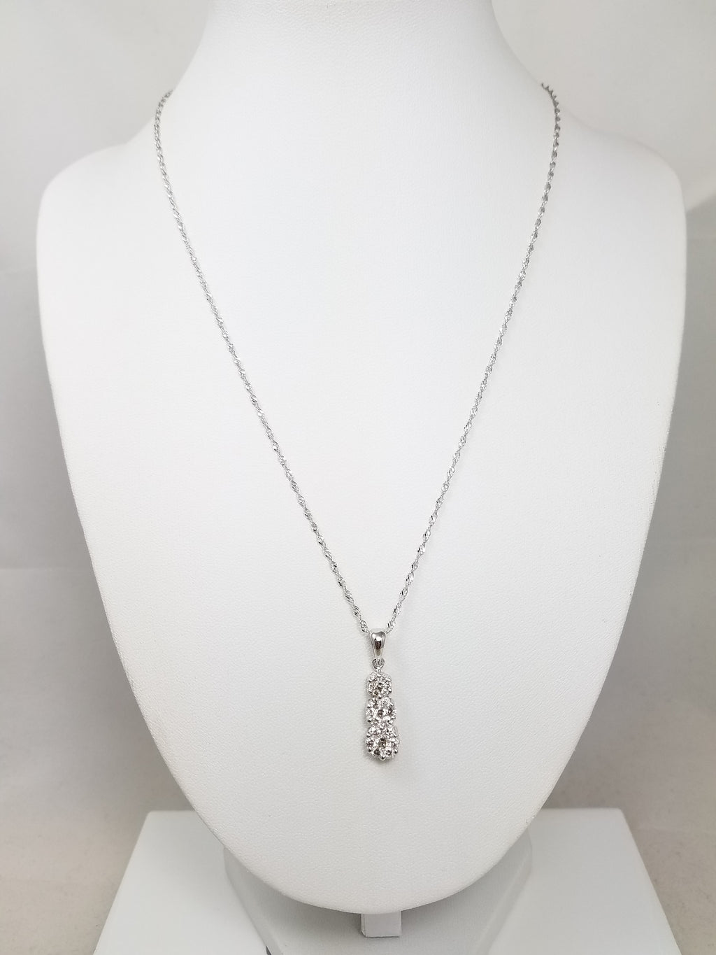 14k White Gold .50ctw Natural Diamond Pendant 10k White Gold 18" Necklace