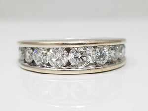 Classic 14k White Gold 1ctw Natural Diamond Anniversary Ring Band