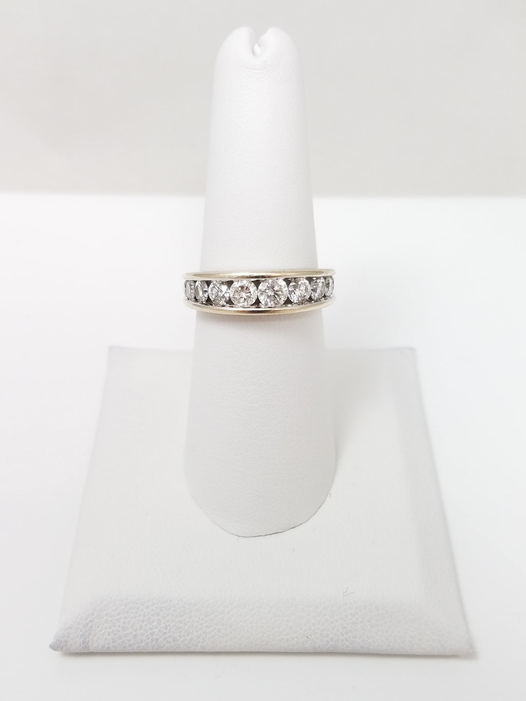 Classic 14k White Gold 1ctw Natural Diamond Anniversary Ring Band
