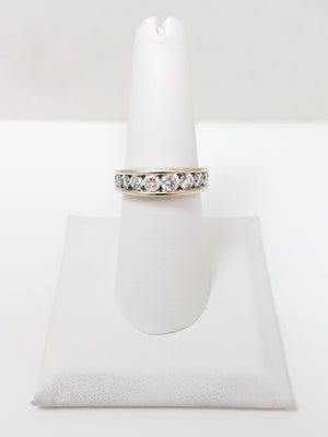 Classic 14k White Gold 1ctw Natural Diamond Anniversary Ring Band