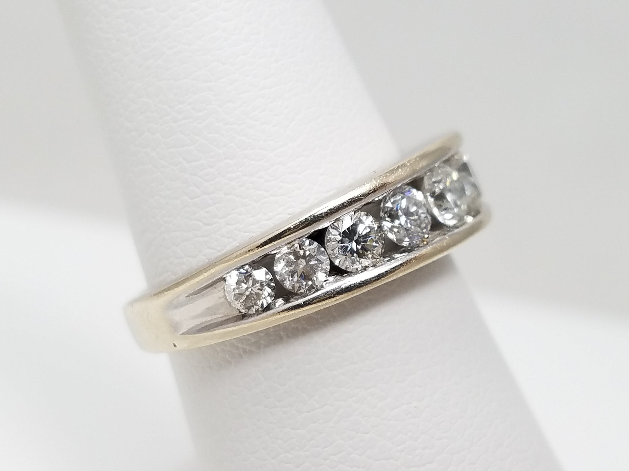 Classic 14k White Gold 1ctw Natural Diamond Anniversary Ring Band