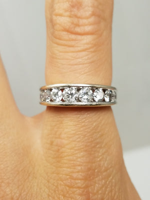 Classic 14k White Gold 1ctw Natural Diamond Anniversary Ring Band