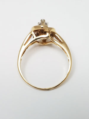 Precious 14k Yellow Gold Natural Diamond Engagement Ring