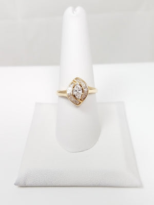 Precious 14k Yellow Gold Natural Diamond Engagement Ring