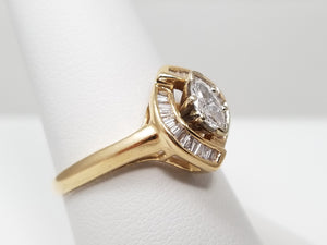 Precious 14k Yellow Gold Natural Diamond Engagement Ring