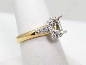 18k Two Tone Gold Natural Diamond Engagement Ring Mount