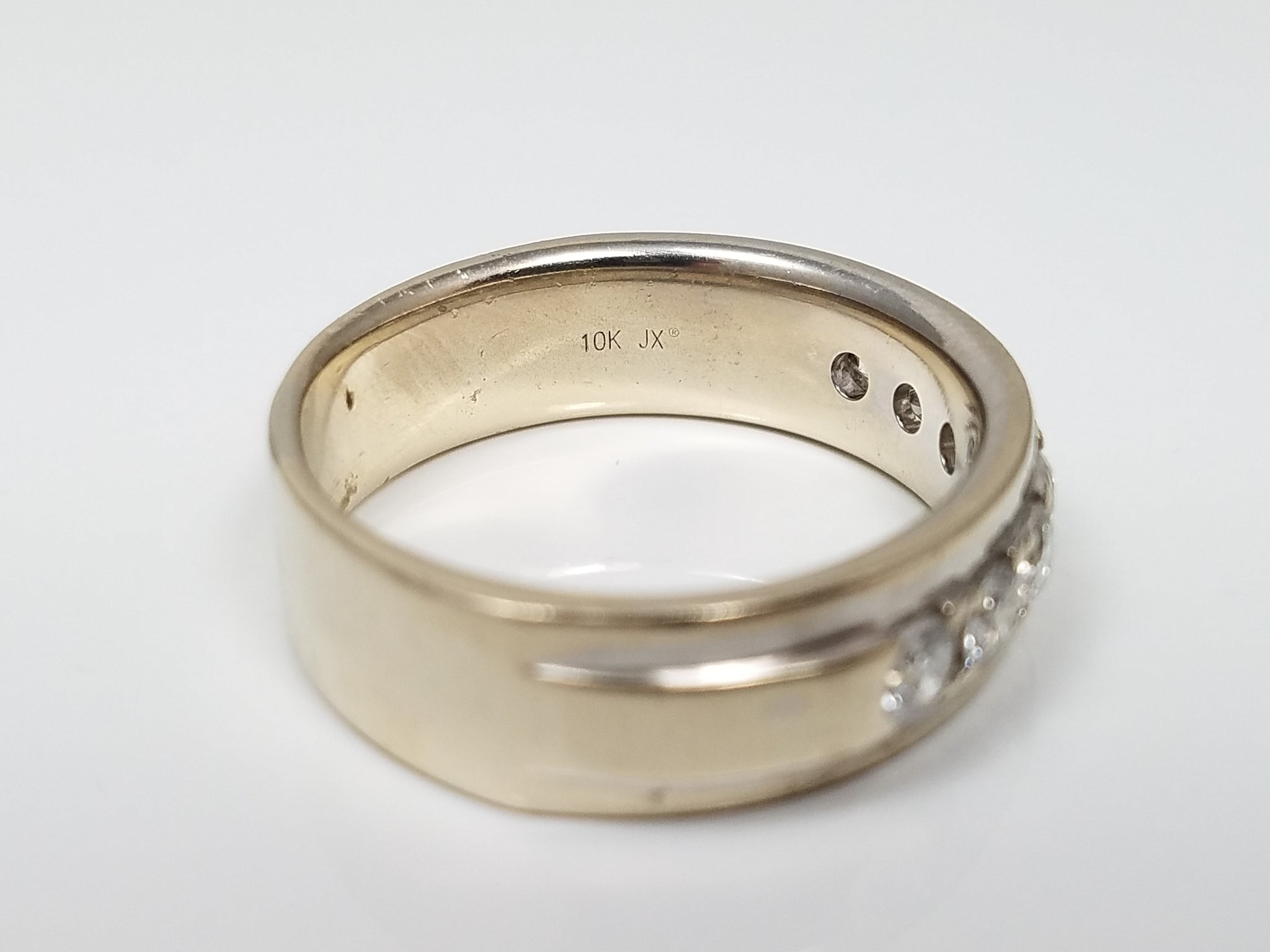 Dapper Men's 10k White Gold Natural Diamond Anniversary Ring Band